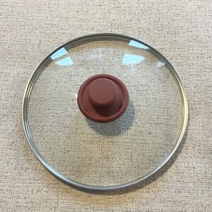 Green Life Tempered Glass Replacement Lid with Red Silicone Knob 9.5‎ Inch Clear